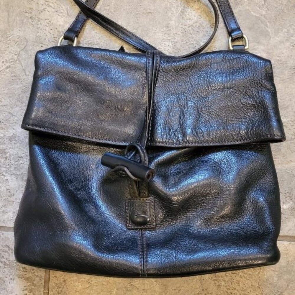 Dooney and Bourke Florentine Medium Toggle Crossbody Bag in Black Leather